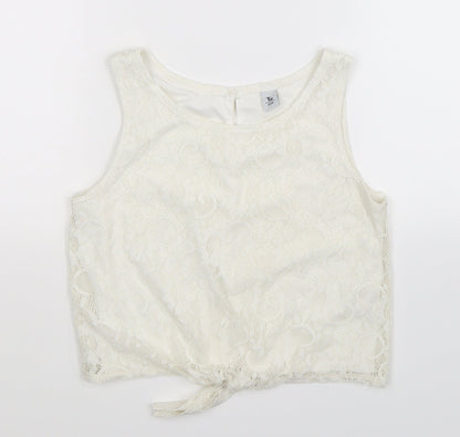 Tu Girls White   Basic Tank Size 12 Years