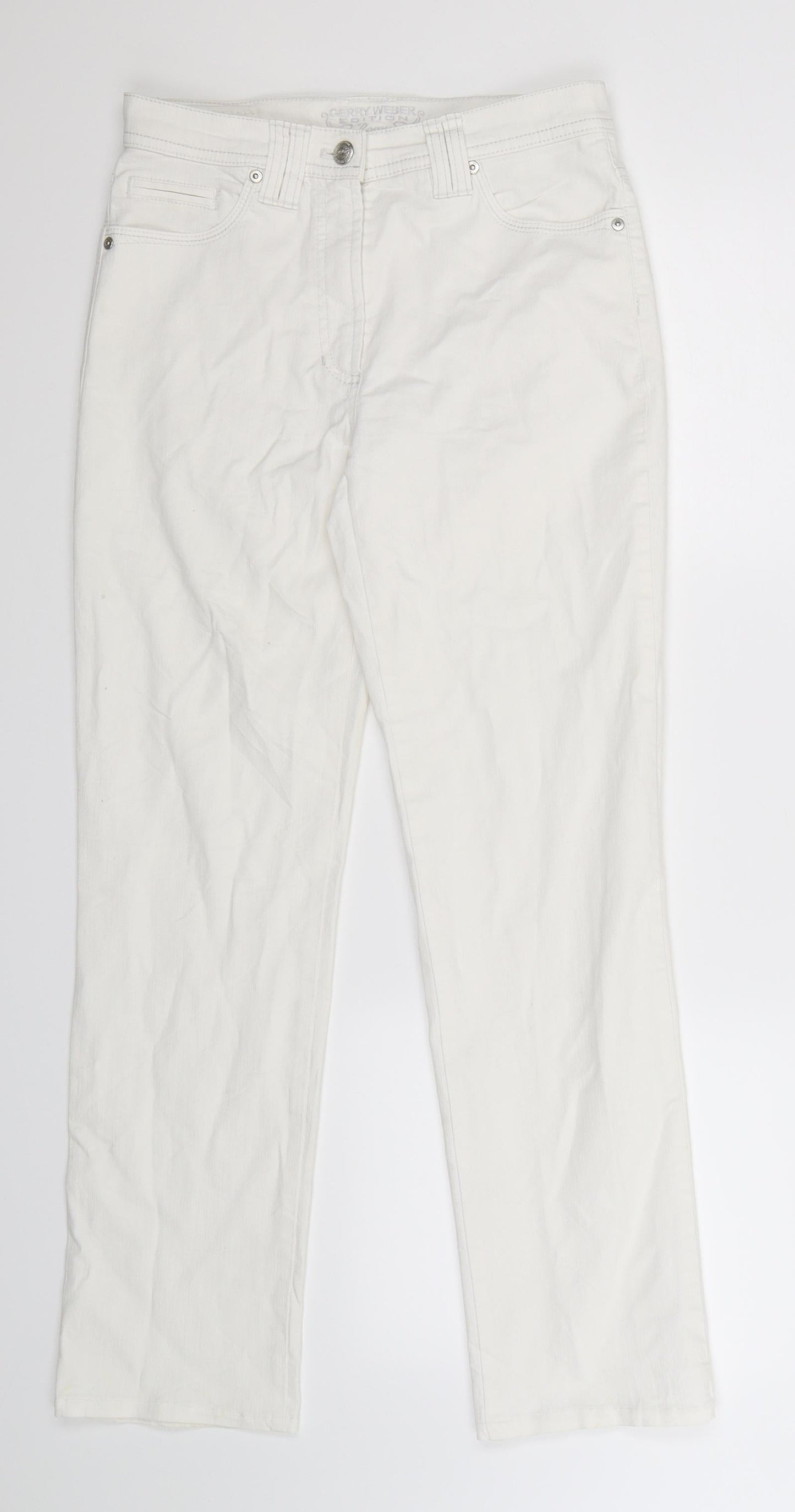 Gerry Weber Womens White  Denim Skinny Jeans Size 10 L27 in
