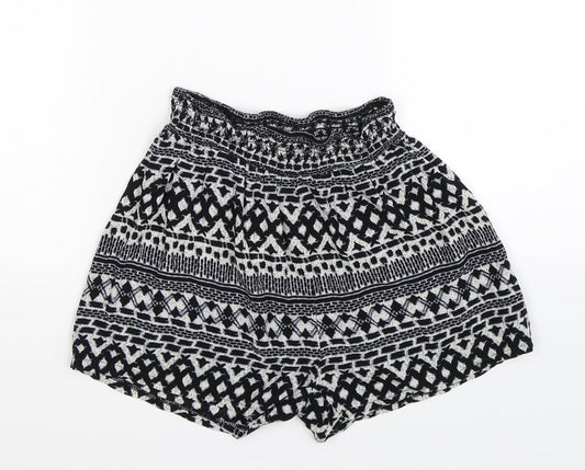 Brave Soul Womens Multicoloured Geometric  Hot Pants Shorts Size XS