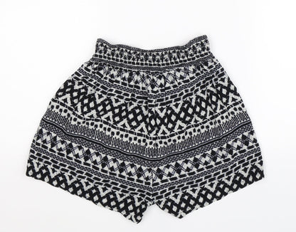 Brave Soul Womens Multicoloured Geometric  Hot Pants Shorts Size XS
