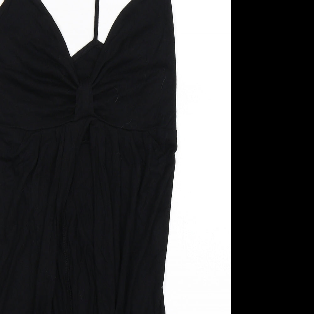 Womens UK Size 10 Topshop Black Basic Tank