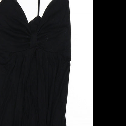 Womens UK Size 10 Topshop Black Basic Tank