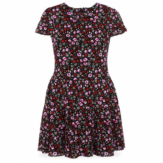 Jon Adam Womens Black Floral  Fit & Flare  Size XS
