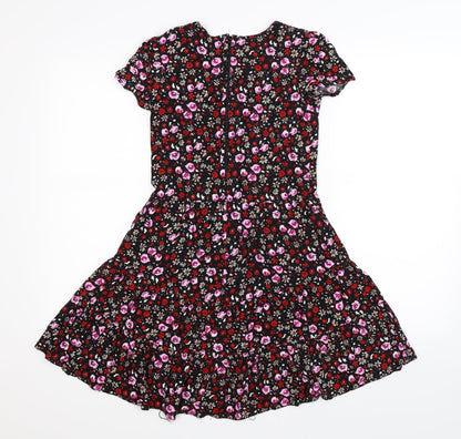 Jon Adam Womens Black Floral  Fit & Flare  Size XS