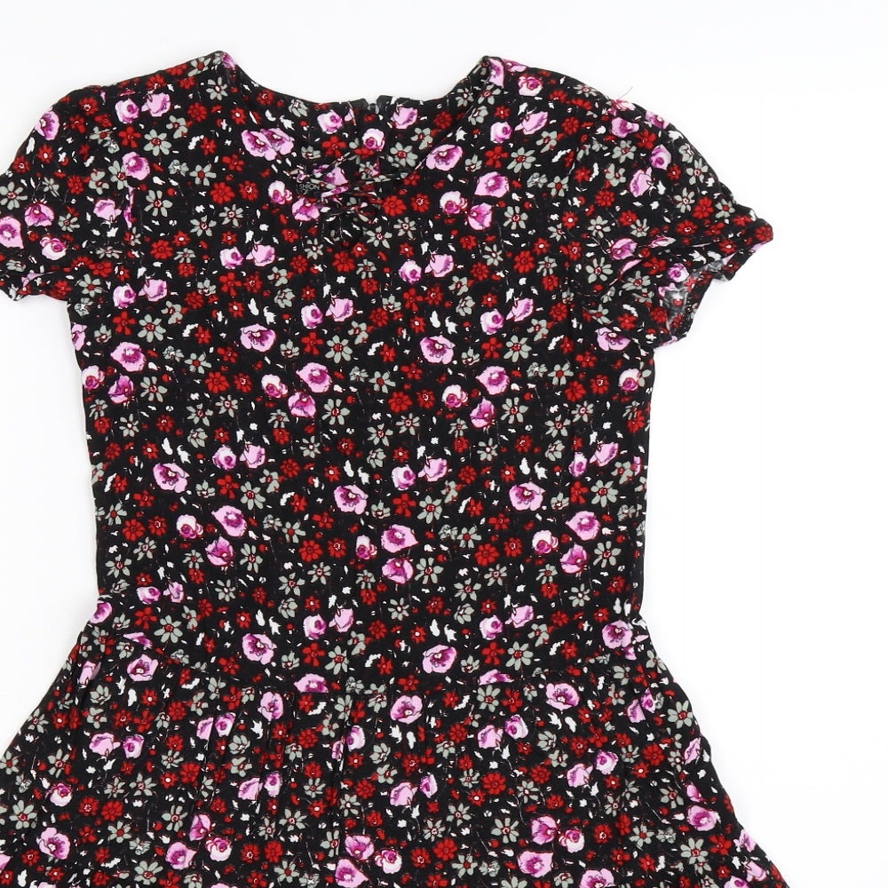 Jon Adam Womens Black Floral  Fit & Flare  Size XS