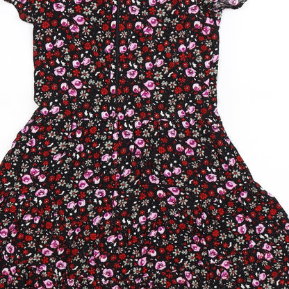 Jon Adam Womens Black Floral  Fit & Flare  Size XS
