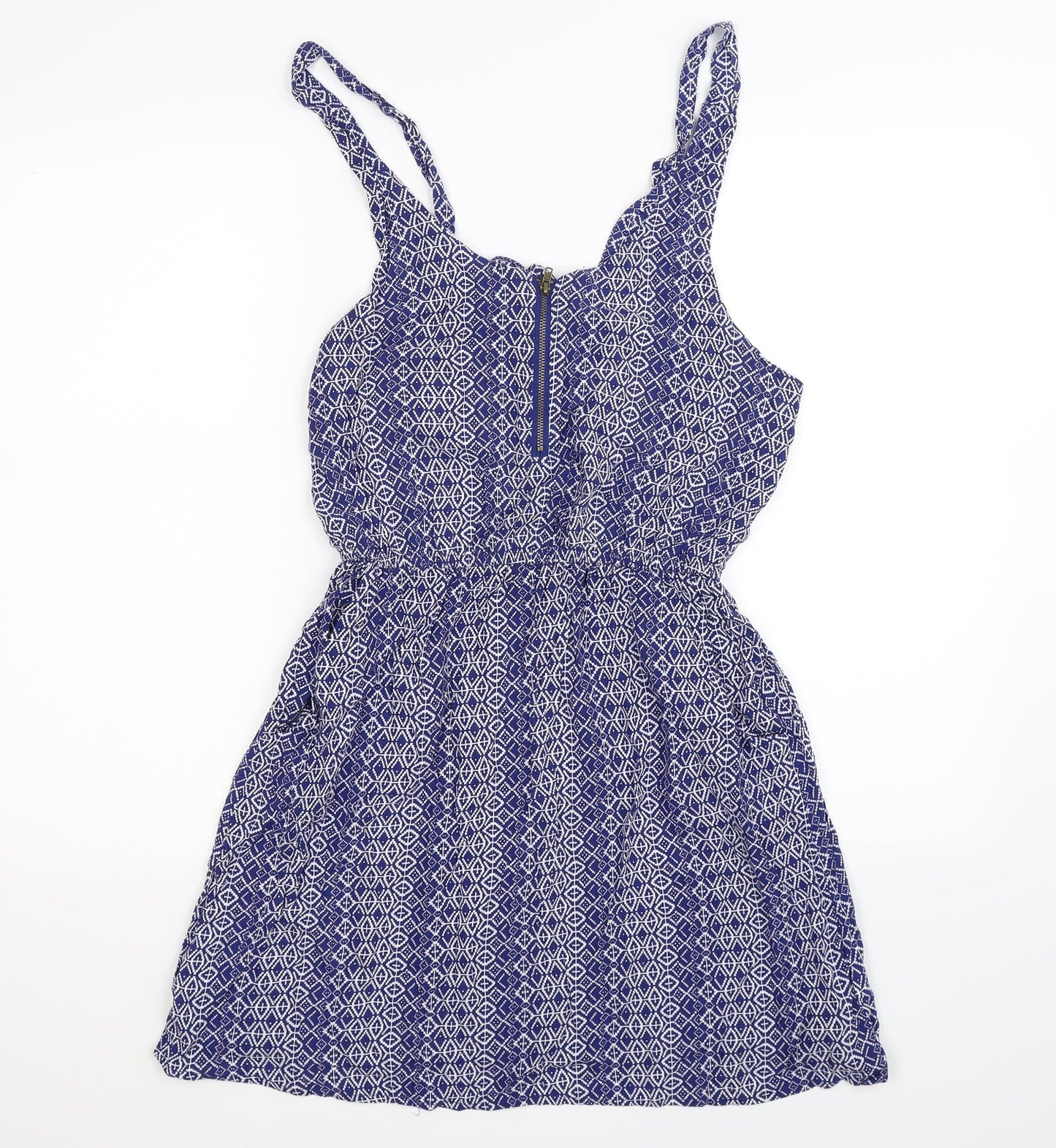 FOREVER 21 Womens Blue Geometric  Fit & Flare  Size M