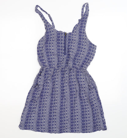 FOREVER 21 Womens Blue Geometric  Fit & Flare  Size M