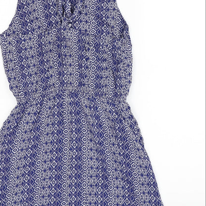 FOREVER 21 Womens Blue Geometric  Fit & Flare  Size M