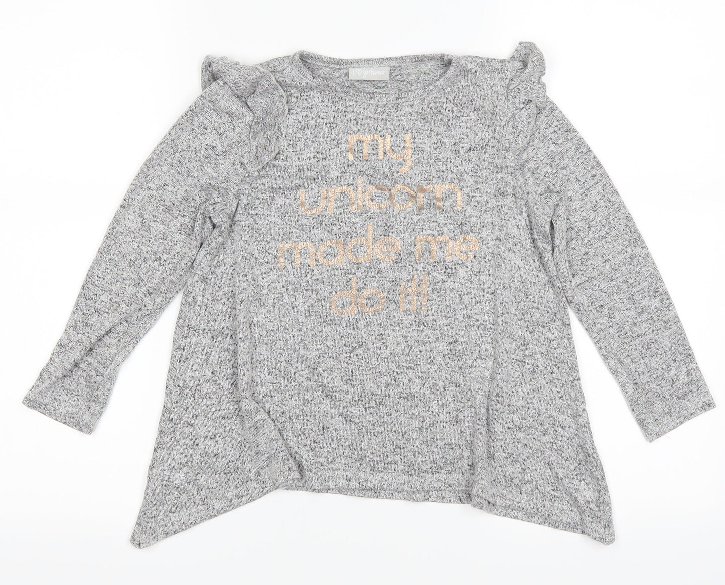 I Love Girlswear Girls Grey   Basic T-Shirt Size 7 Years