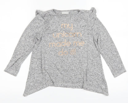 I Love Girlswear Girls Grey   Basic T-Shirt Size 7 Years