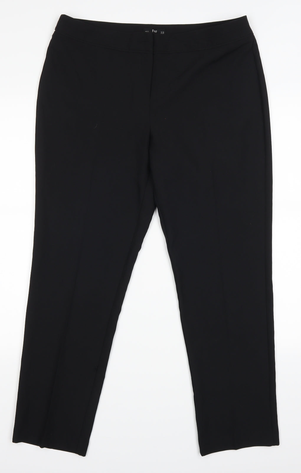 F&F Womens Black   Trousers  Size 14 L27 in