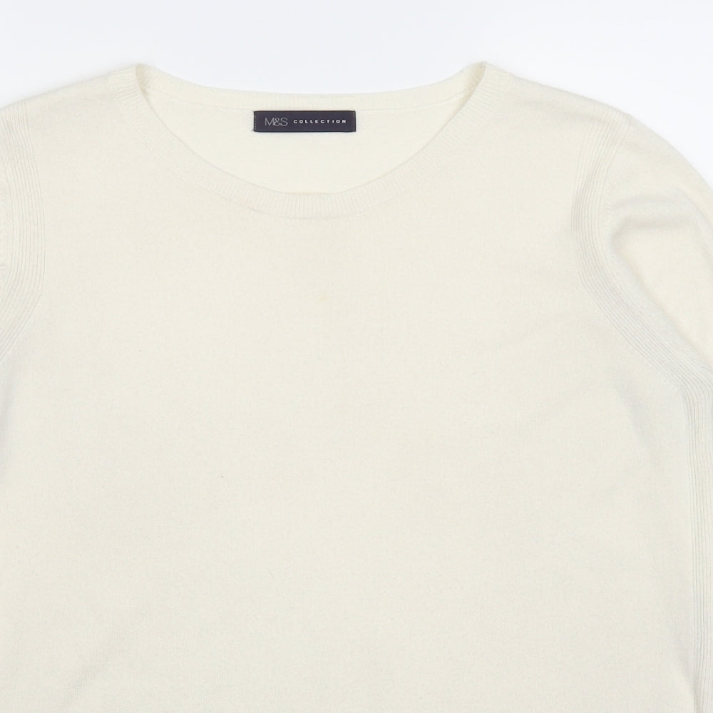 Marks & Spencer Womens Ivory   Pullover Jumper Size 12