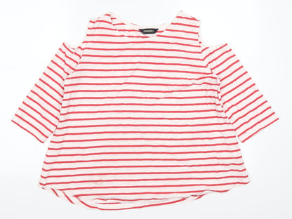 Womens UK Size 10 Pomodoro Red Basic Blouse
