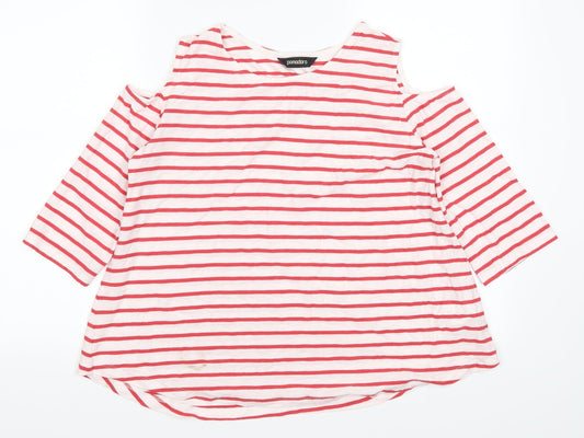 Womens UK Size 10 Pomodoro Red Basic Blouse