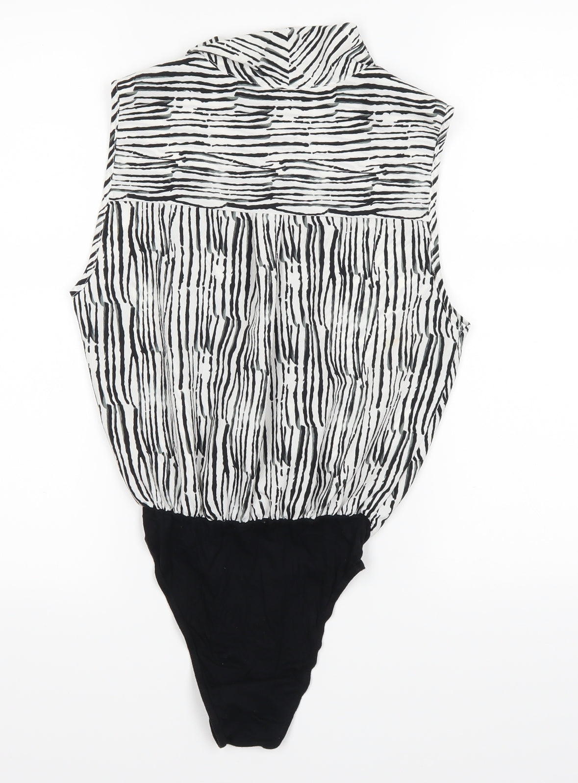 Topshop Womens Black Animal Print  Leotard One-Piece Size 8