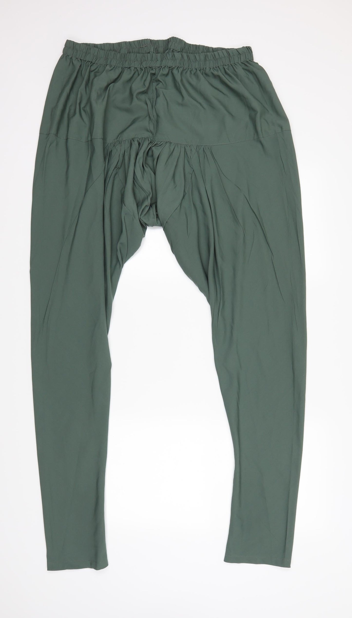Womens UK Size 2XL Preworn Regular Fit Jogger Green Trousers