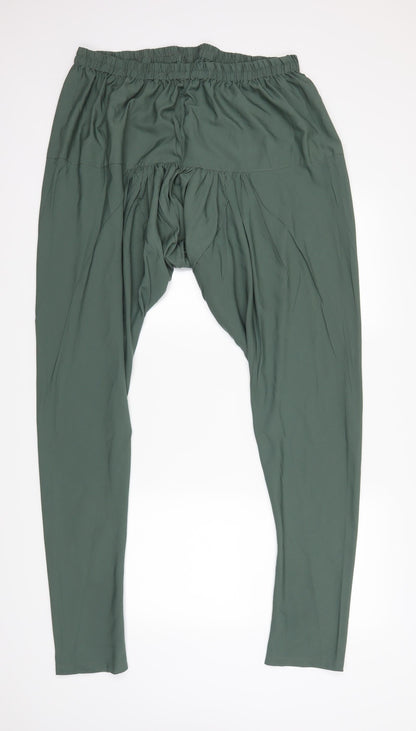 Womens UK Size 2XL Preworn Regular Fit Jogger Green Trousers