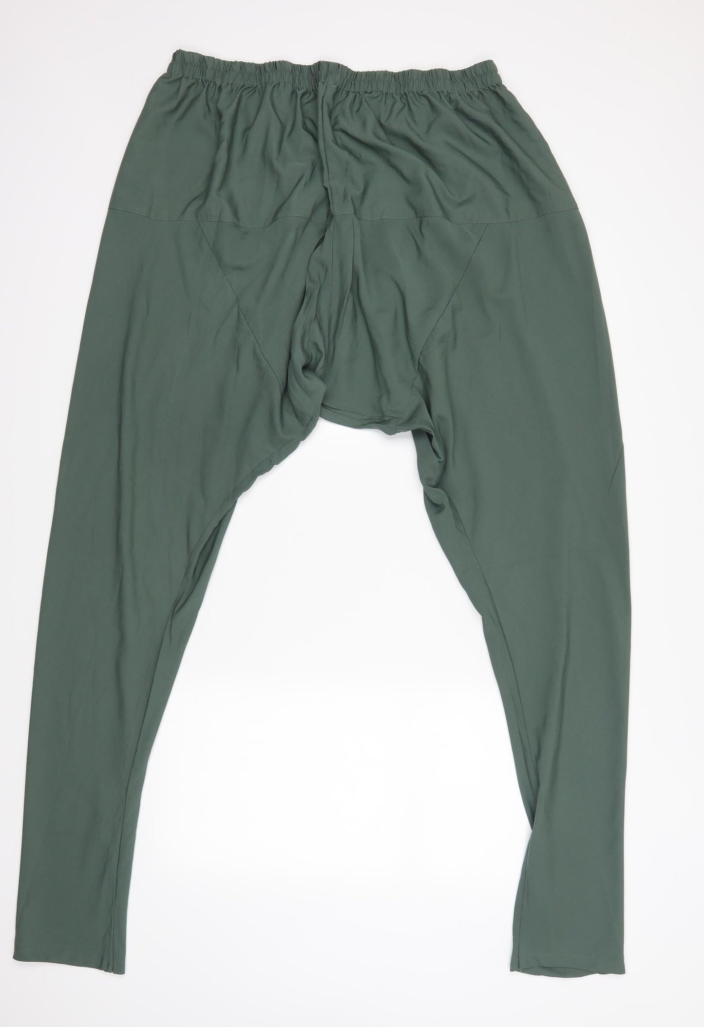 Womens UK Size 2XL Preworn Regular Fit Jogger Green Trousers