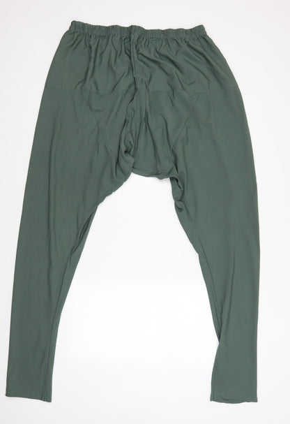 Womens UK Size 2XL Preworn Regular Fit Jogger Green Trousers