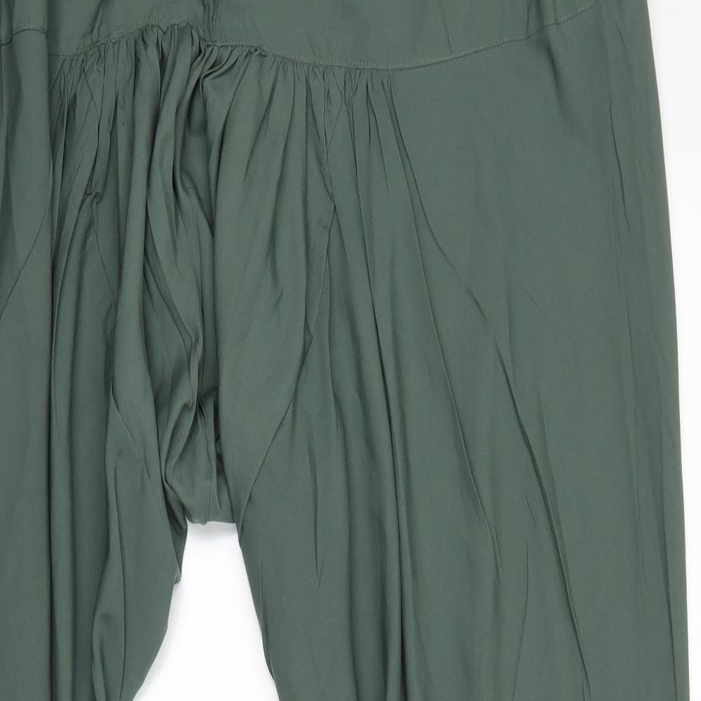 Womens UK Size 2XL Preworn Regular Fit Jogger Green Trousers