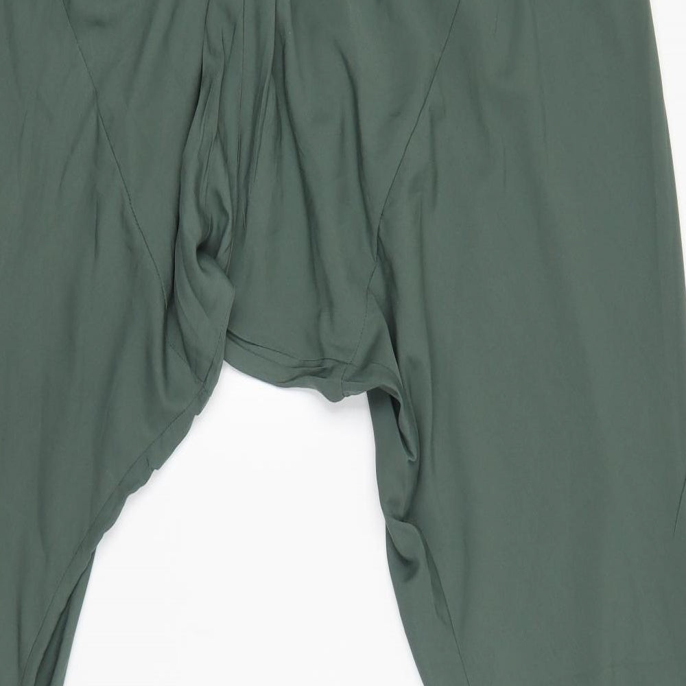 Womens UK Size 2XL Preworn Regular Fit Jogger Green Trousers
