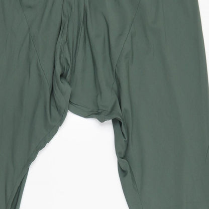 Womens UK Size 2XL Preworn Regular Fit Jogger Green Trousers