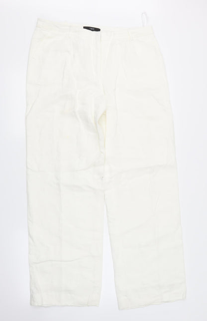 Womens UK Size 12 NEXT Regular Fit  White Trousers