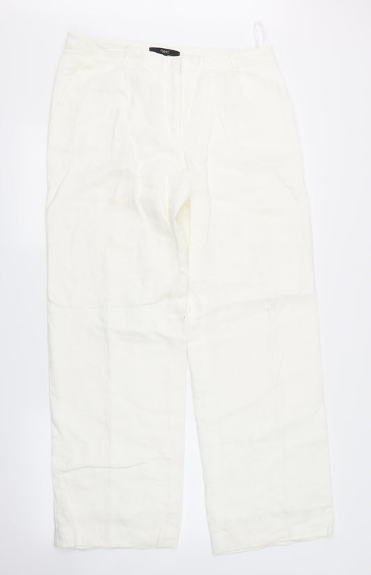 NEXT Womens White   Trousers  Size 12 L31 in