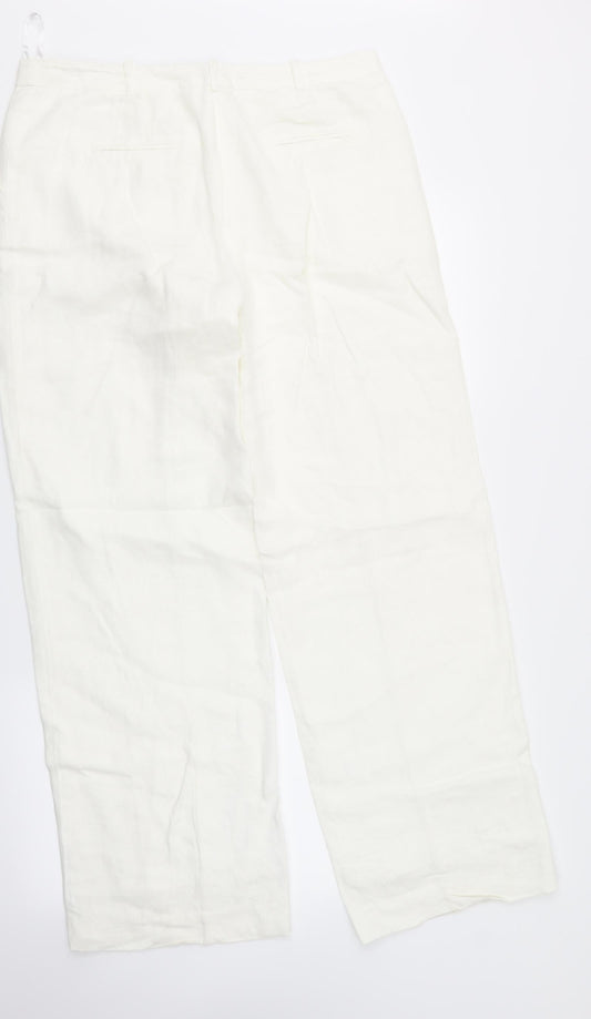 NEXT Womens White   Trousers  Size 12 L31 in