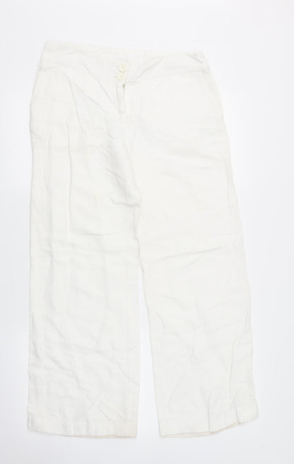 Womens UK Size 12 Preworn Regular Fit  White Trousers