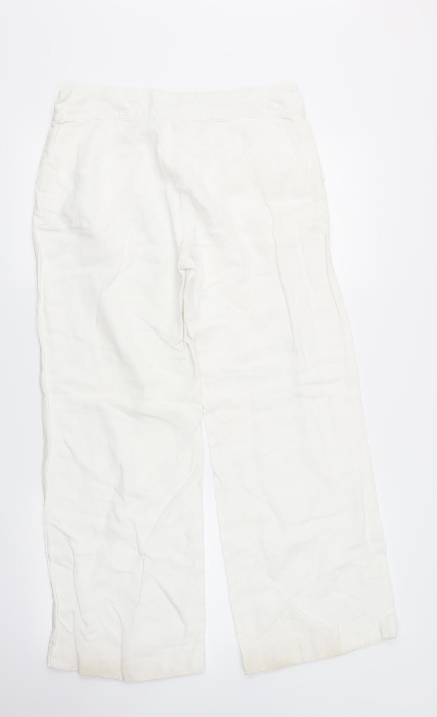 Womens UK Size 12 Preworn Regular Fit  White Trousers