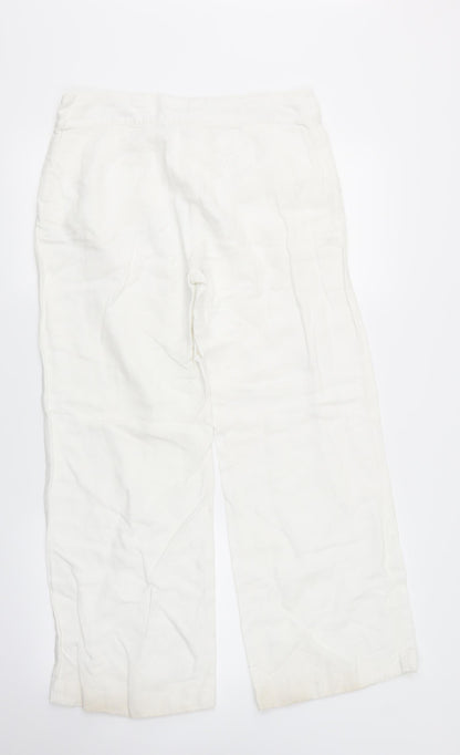 Womens UK Size 12 Preworn Regular Fit  White Trousers
