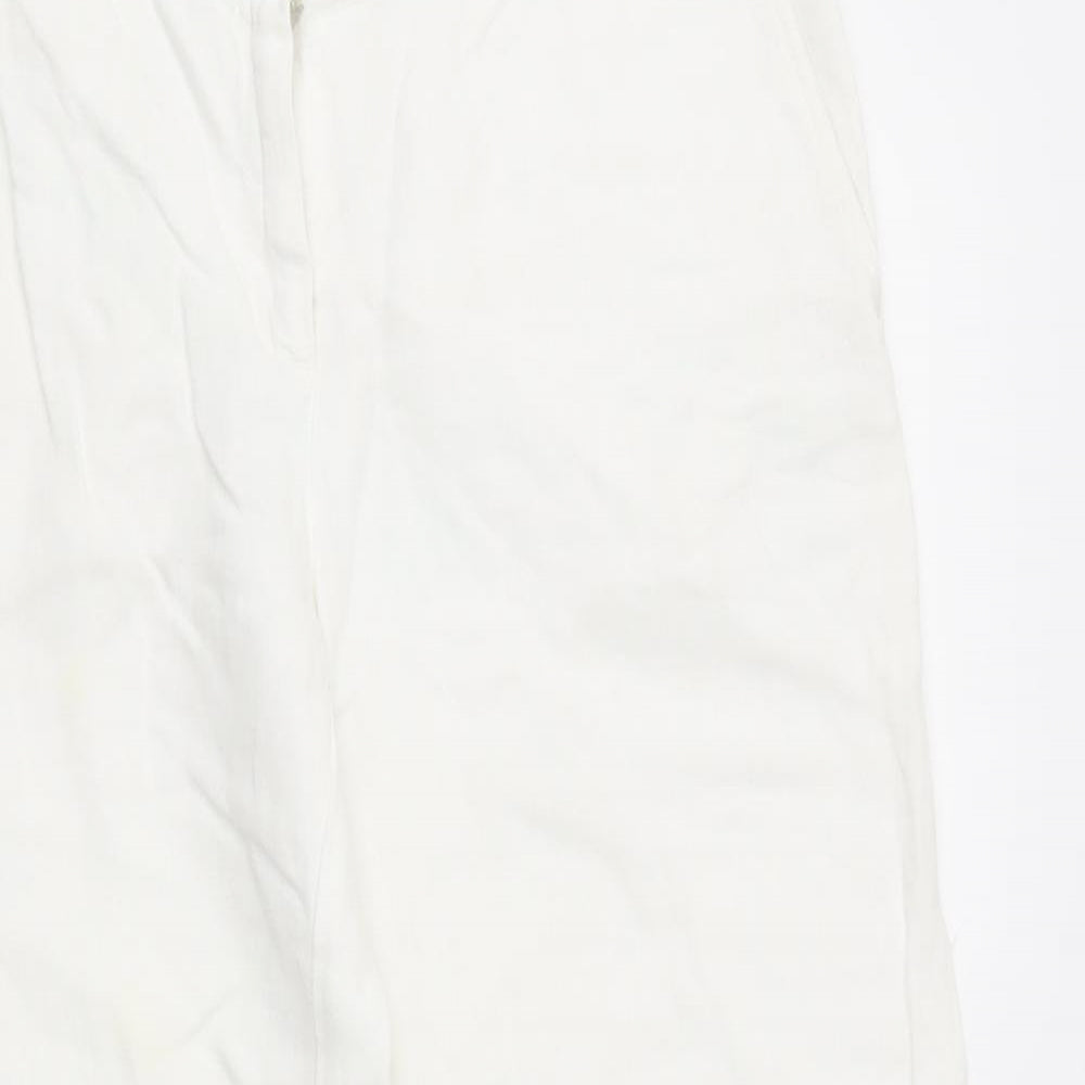 Womens UK Size 12 Preworn Regular Fit  White Trousers