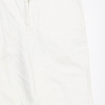 Womens UK Size 12 Preworn Regular Fit  White Trousers