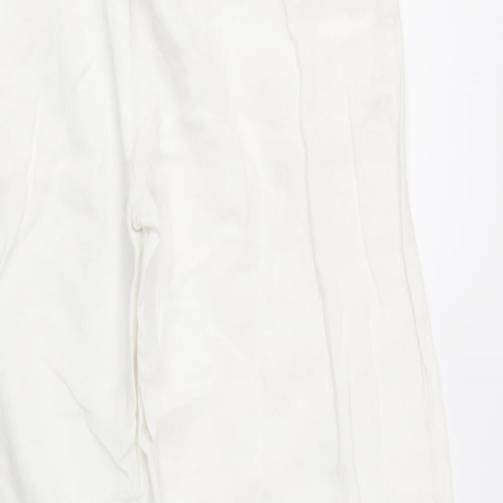 Womens UK Size 12 Preworn Regular Fit  White Trousers