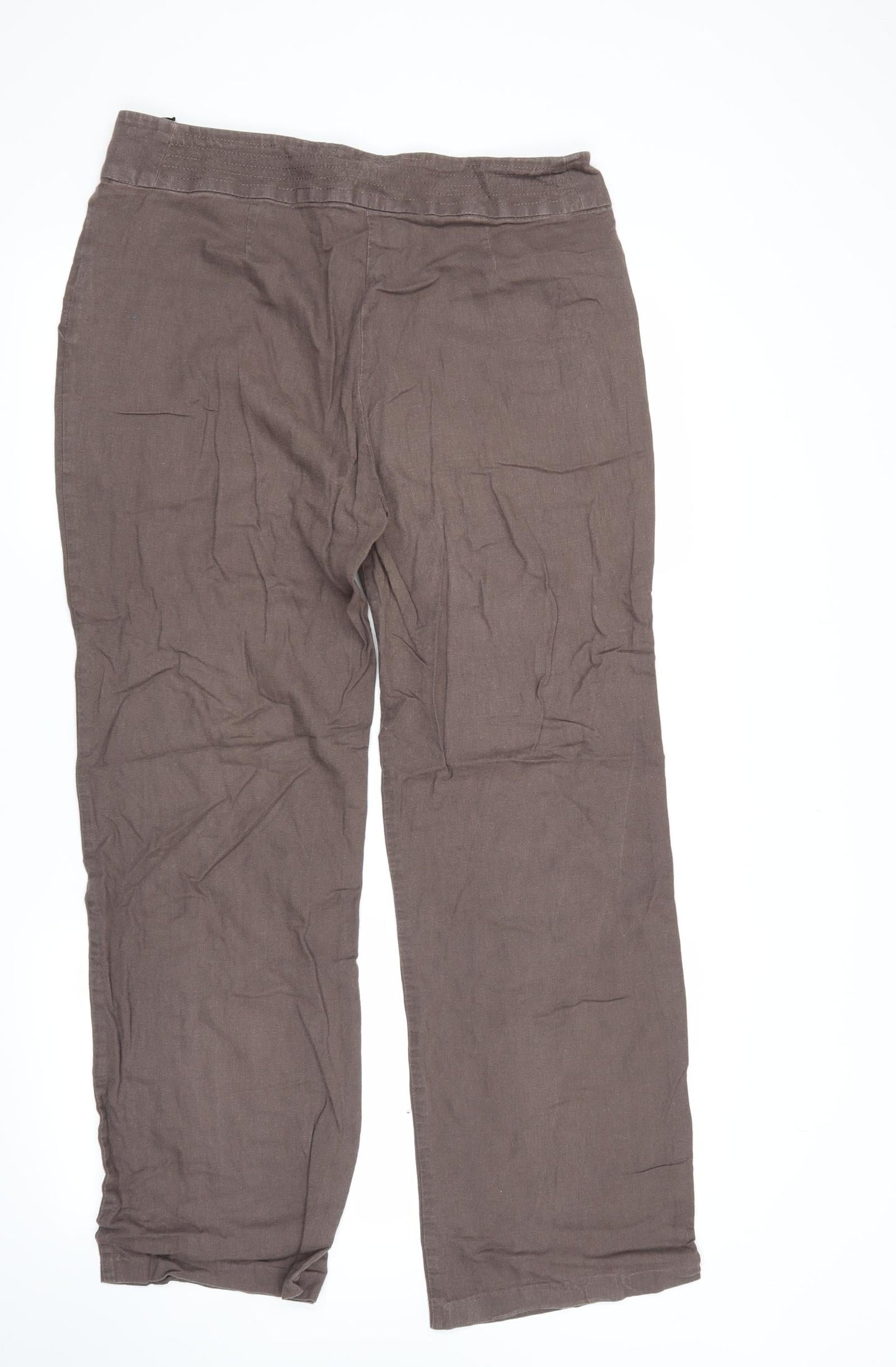 M&S Collection Womens Brown   Trousers  Size 14 L30.5 in