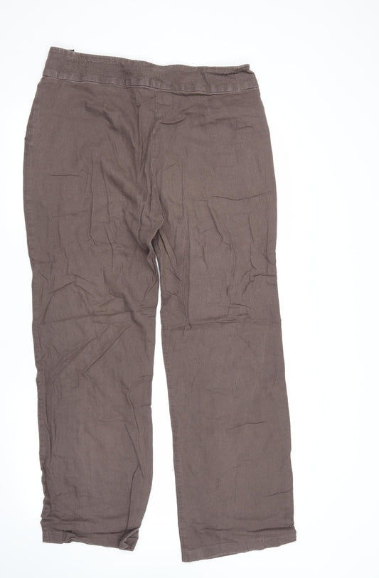 M&S Collection Womens Brown   Trousers  Size 14 L30.5 in