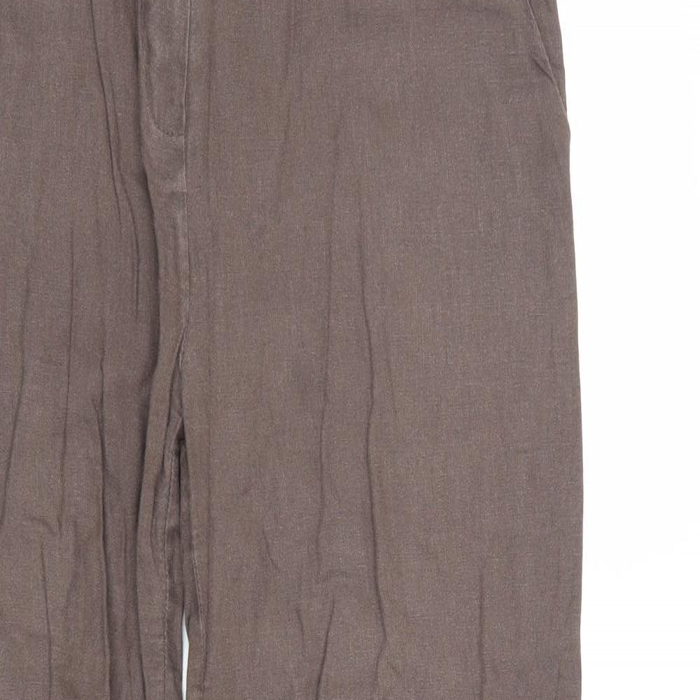 M&S Collection Womens Brown   Trousers  Size 14 L30.5 in