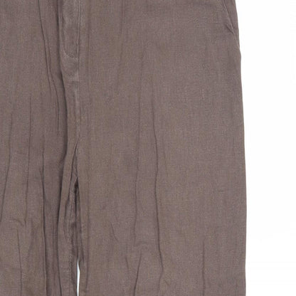 M&S Collection Womens Brown   Trousers  Size 14 L30.5 in