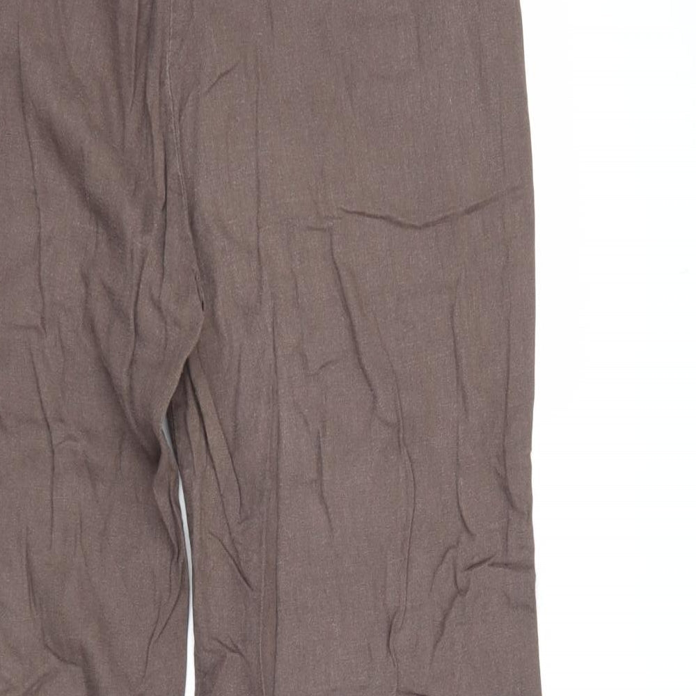 M&S Collection Womens Brown   Trousers  Size 14 L30.5 in
