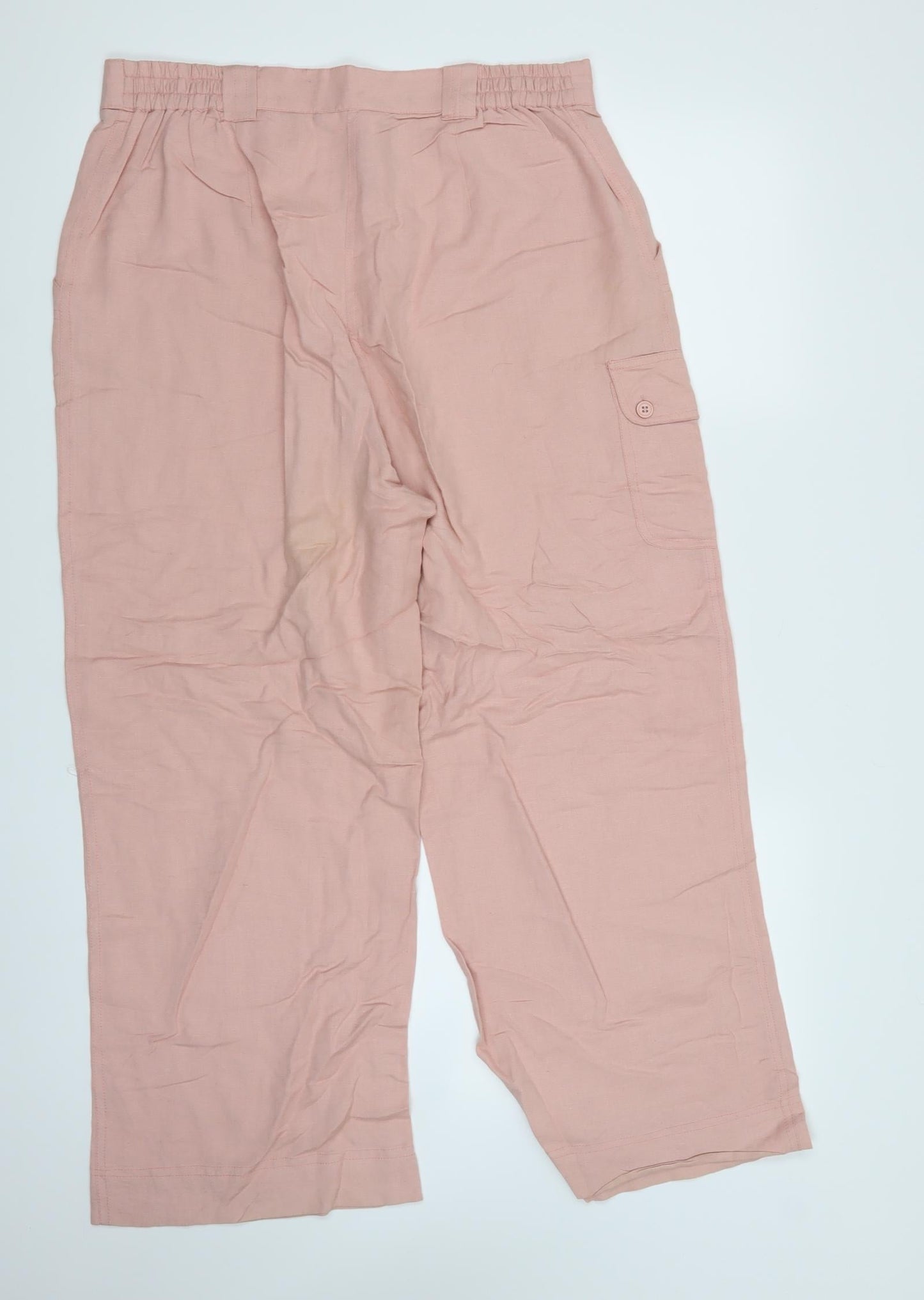 Womens UK Size 14 Casual Comfort Regular Fit  Pink Trousers