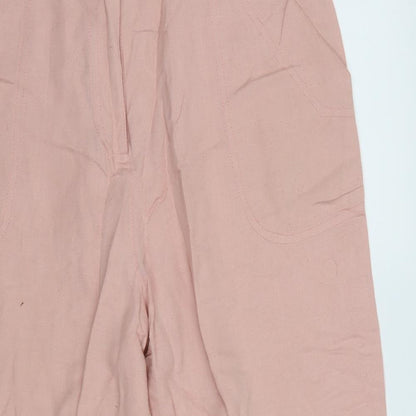Womens UK Size 14 Casual Comfort Regular Fit  Pink Trousers
