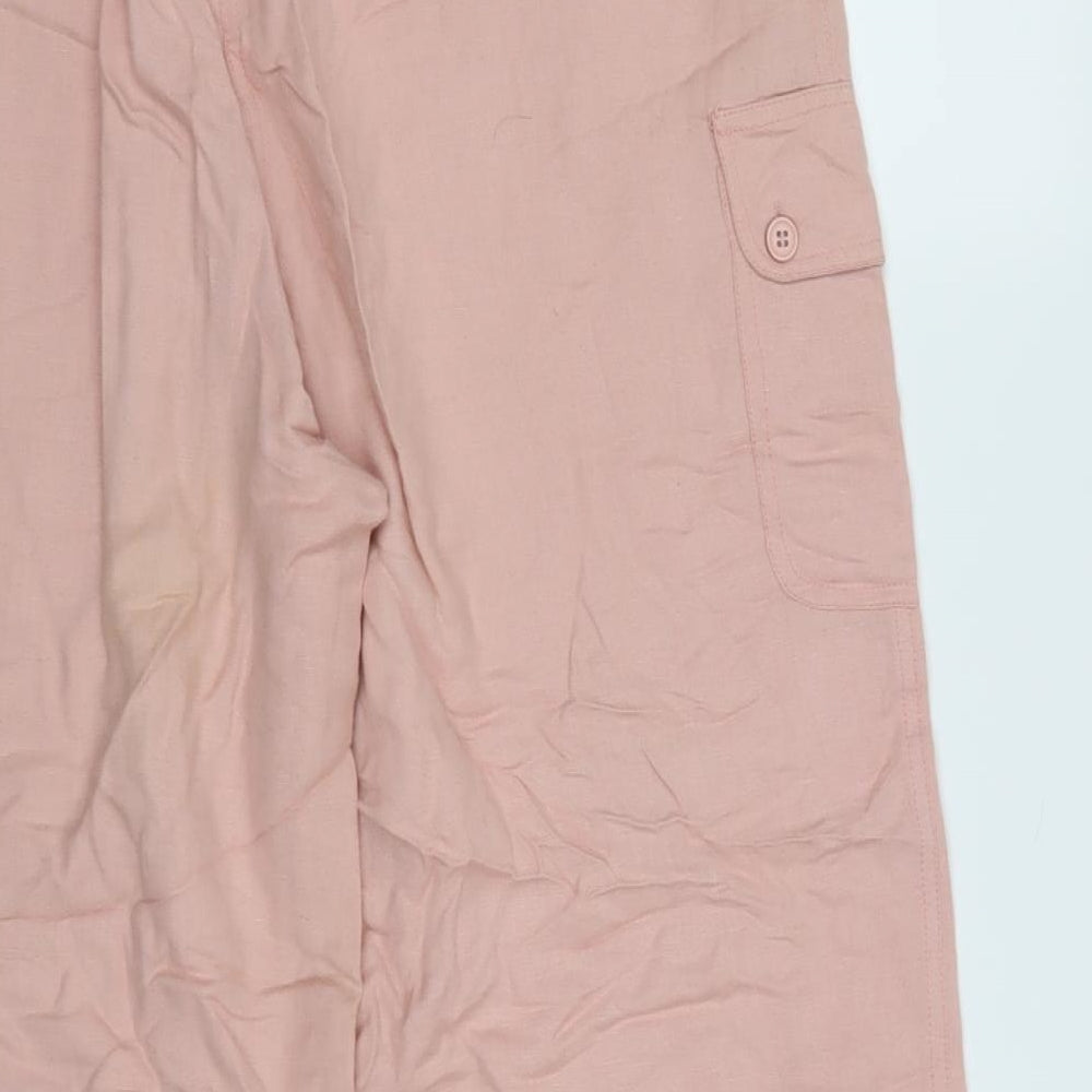 Womens UK Size 14 Casual Comfort Regular Fit  Pink Trousers