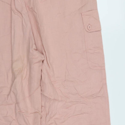 Womens UK Size 14 Casual Comfort Regular Fit  Pink Trousers