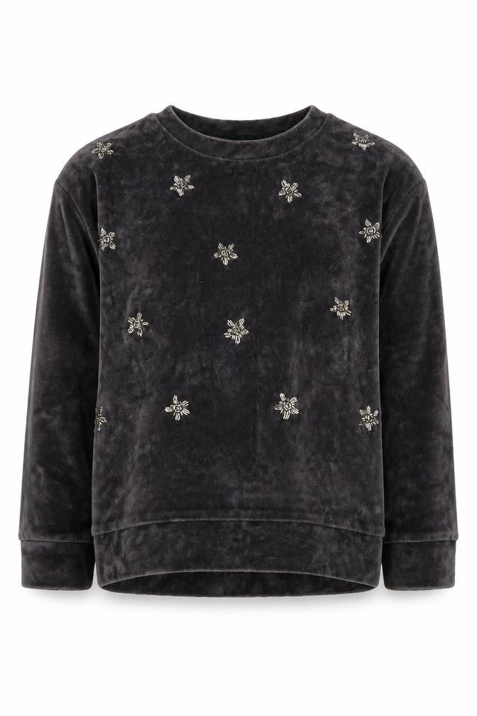 Next Girls Grey   Pullover Sweatshirt Size 7 Years  - stars