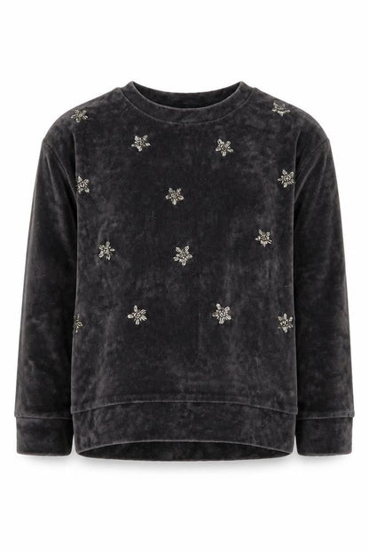 Next Girls Grey   Pullover Sweatshirt Size 7 Years  - stars