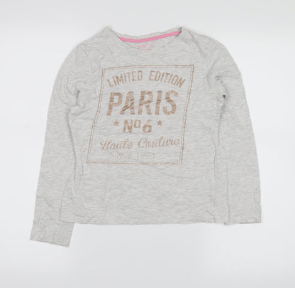 YD Girls Grey   Top Pyjama Top Size 10-11 Years  - limited edition paris