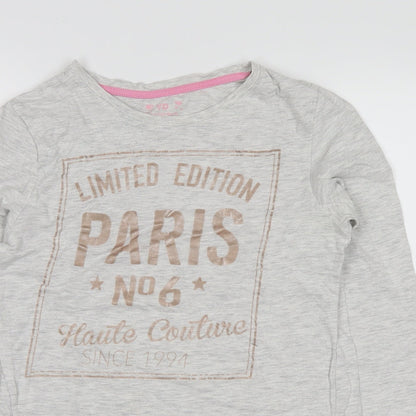 YD Girls Grey   Top Pyjama Top Size 10-11 Years  - limited edition paris