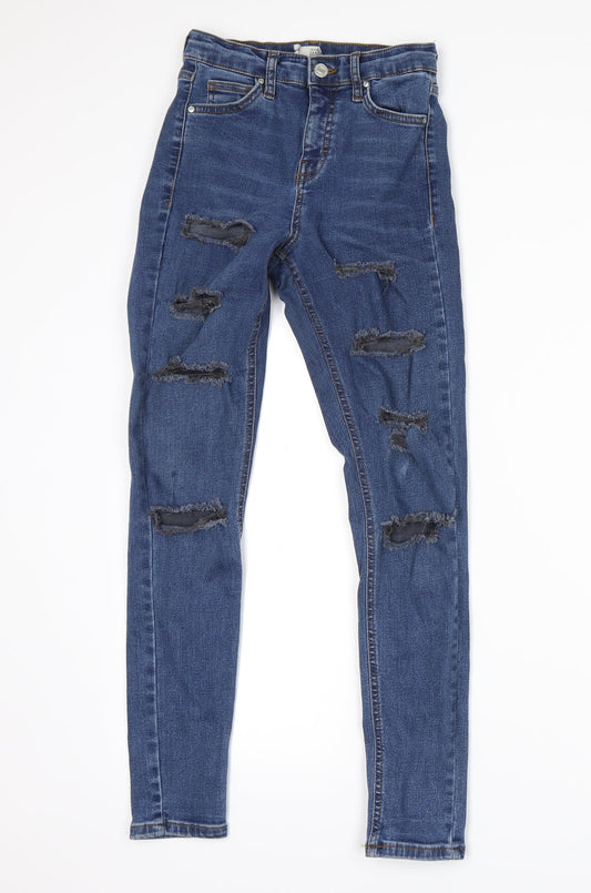 Mens UK Size 26 in Topshop Regular Fit Straight Blue Jeans